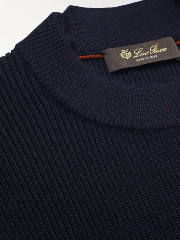 Logo-Appliquéd Ribbed Virgin Wool Sweater - CU