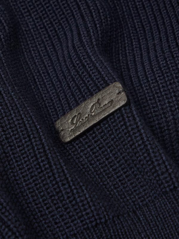 Logo-Appliquéd Ribbed Virgin Wool Sweater - E1