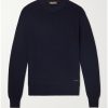 Logo-Appliquéd Ribbed Virgin Wool Sweater