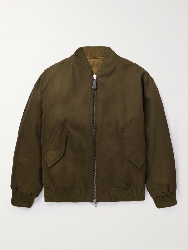 Thule Virgin Wool-Blend Gabardine Bomber Jacket Thule Virgin Wool-Blend Gabardine Bomber Jacket