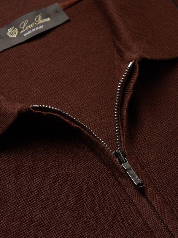 Slim-Fit Wool and Silk-Blend Half-Zip Polo Shirt - CU Slim-Fit Wool and Silk-Blend Half-Zip Polo Shirt - CU