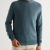 Slim-Fit Leather-Trimmed Ribbed Virgin Wool Sweater - FR Slim-Fit Leather-Trimmed Ribbed Virgin Wool Sweater - FR