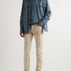 Slim-Fit Leather-Trimmed Ribbed Virgin Wool Sweater - OU Slim-Fit Leather-Trimmed Ribbed Virgin Wool Sweater - OU