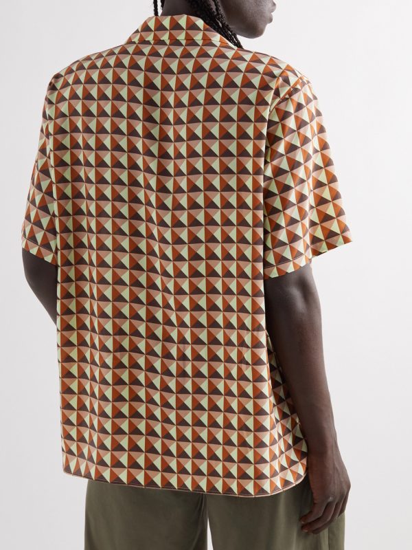 Camp-Collar Printed Silk-Satin Shirt - BK Camp-Collar Printed Silk-Satin Shirt - BK