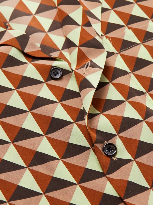 Camp-Collar Printed Silk-Satin Shirt - CU Camp-Collar Printed Silk-Satin Shirt - CU