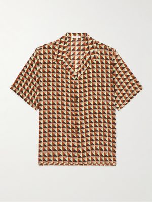 Camp-Collar Printed Silk-Satin Shirt Camp-Collar Printed Silk-Satin Shirt
