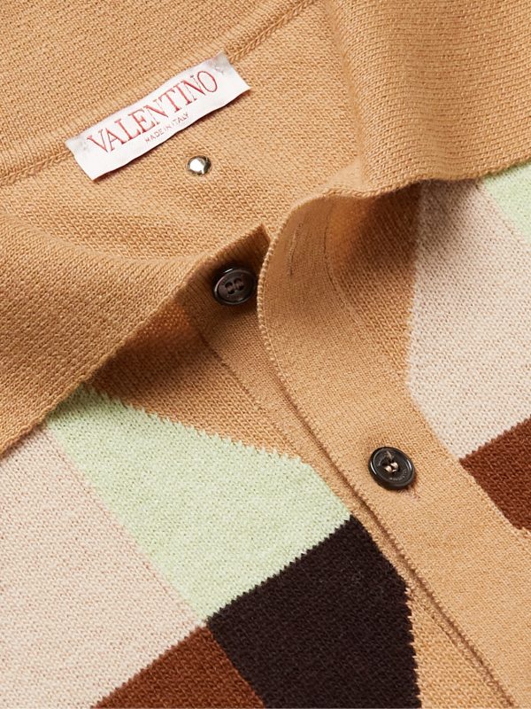 Valentino Garavani Wool-Jacquard Polo Shirt - CU Valentino Garavani Wool-Jacquard Polo Shirt - CU