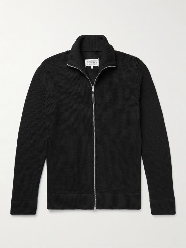 Ribbed Cotton and Wool-Blend Zip-Up Cardigan Ribbed Cotton and Wool-Blend Zip-Up Cardigan