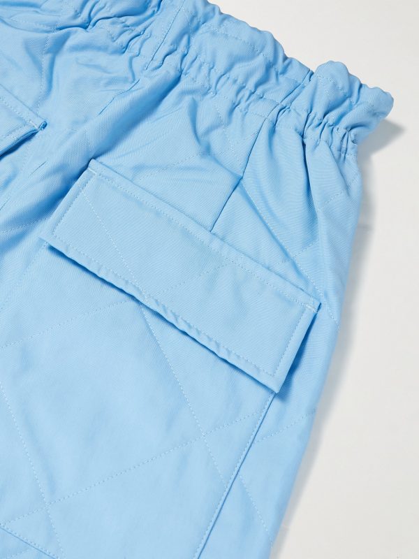 Straight-Leg Quilted Padded Shell Drawstring Cargo Trousers - E1 Straight-Leg Quilted Padded Shell Drawstring Cargo Trousers - E1