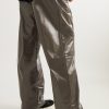 MT Drawstring Long Wide-Leg Coated Cotton-Blend Jersey Trousers - BK MT Drawstring Long Wide-Leg Coated Cotton-Blend Jersey Trousers - BK