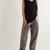 MT Drawstring Long Wide-Leg Coated Cotton-Blend Jersey Trousers - OU MT Drawstring Long Wide-Leg Coated Cotton-Blend Jersey Trousers - OU