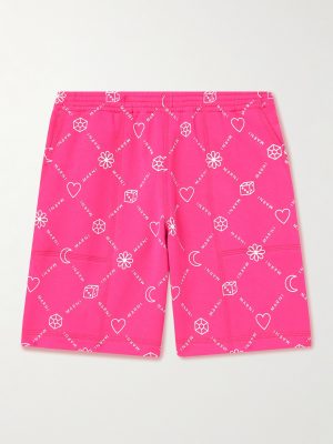 Straight-Leg Logo-Print Cotton-Jersey Shorts Straight-Leg Logo-Print Cotton-Jersey Shorts