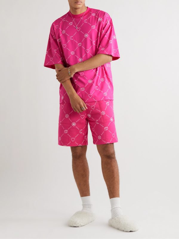 Straight-Leg Logo-Print Cotton-Jersey Shorts - OU