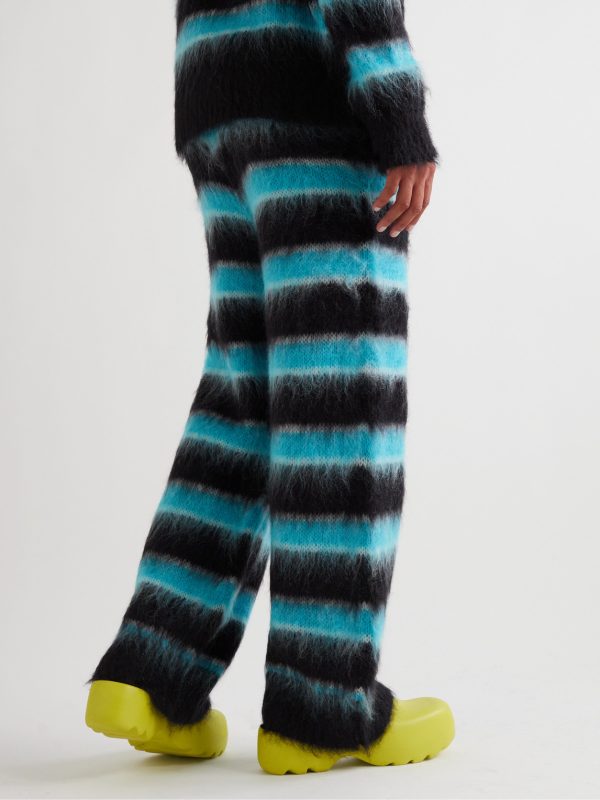 Straight-Leg Striped Mohair-Blend Drawstring Trousers - BK Straight-Leg Striped Mohair-Blend Drawstring Trousers - BK