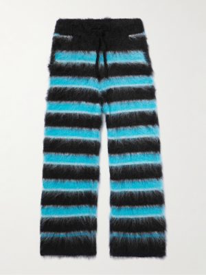 Straight-Leg Striped Mohair-Blend Drawstring Trousers Straight-Leg Striped Mohair-Blend Drawstring Trousers