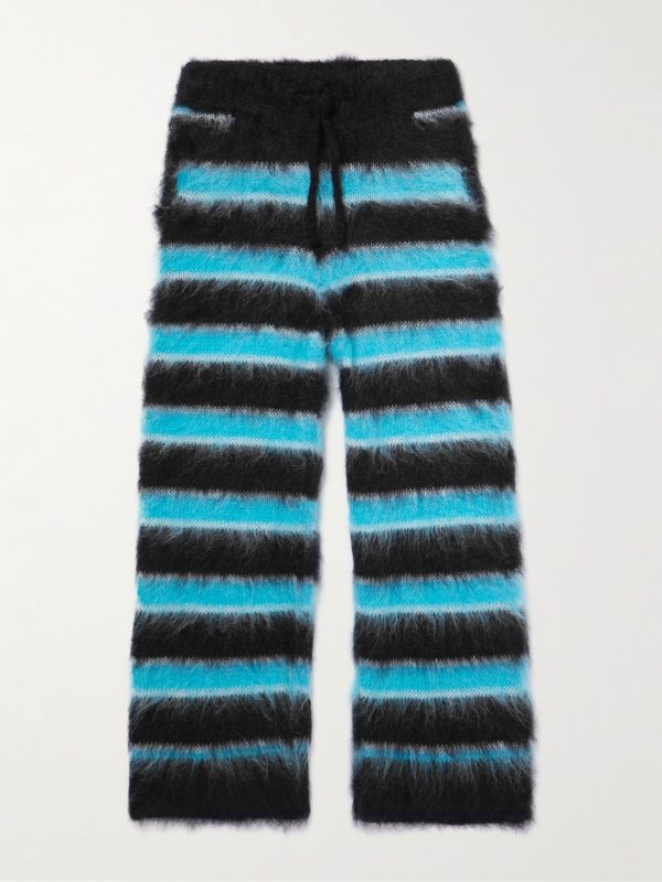 Straight-Leg Striped Mohair-Blend Drawstring Trousers Straight-Leg Striped Mohair-Blend Drawstring Trousers