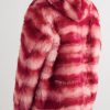 Striped Shearling Hooded Jacket - BK Striped Shearling Hooded Jacket - BK