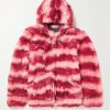 Striped Shearling Hooded Jacket Striped Shearling Hooded Jacket