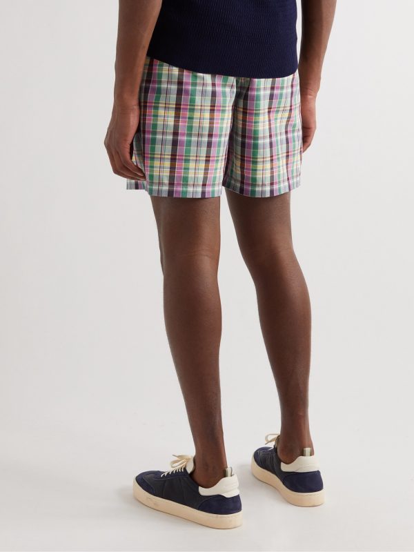 + Noah Straight-Leg Checked Cotton-Twill Drawstring Shorts - BK