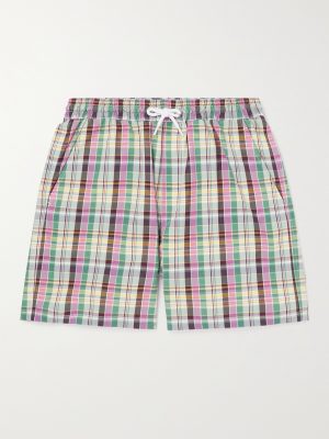 + Noah Straight-Leg Checked Cotton-Twill Drawstring Shorts + Noah Straight-Leg Checked Cotton-Twill Drawstring Shorts