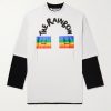 Oversized Logo-Appliquéd Printed Stretch-Cotton T-Shirt