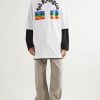 Oversized Logo-Appliquéd Printed Stretch-Cotton T-Shirt - OU