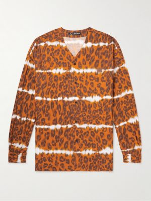 Sandit Leopard-Print Herringbone Organic Cotton-Blend Shirt Sandit Leopard-Print Herringbone Organic Cotton-Blend Shirt