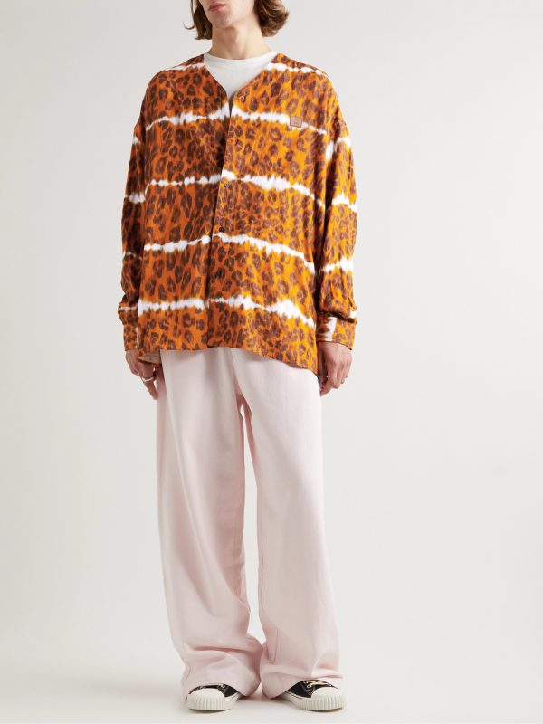 Sandit Leopard-Print Herringbone Organic Cotton-Blend Shirt - OU Sandit Leopard-Print Herringbone Organic Cotton-Blend Shirt - OU