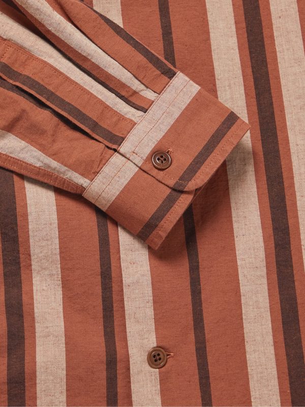 Vincent Camping Camp-Collar Organic Cotton and Linen-Blend Shirt - E1