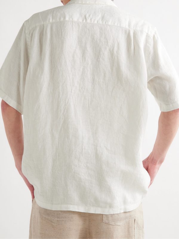 Dogtown Convertible-Collar Linen Shirt - BK Dogtown Convertible-Collar Linen Shirt - BK
