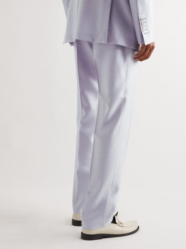 Straight-Leg Silk, Wool and Mohair-Blend Suit Trousers - BK