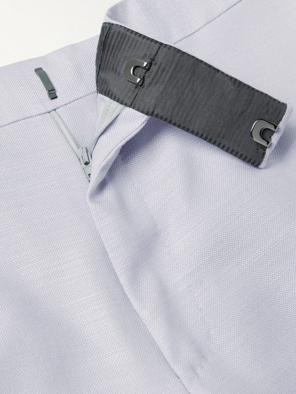 Straight-Leg Silk, Wool and Mohair-Blend Suit Trousers - E1