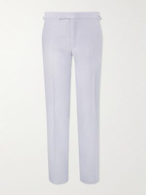 Straight-Leg Silk, Wool and Mohair-Blend Suit Trousers