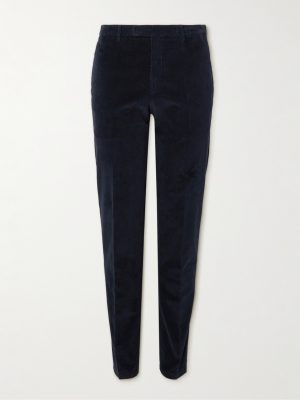 Straight-Leg Cotton-Velvet Suit Trousers Straight-Leg Cotton-Velvet Suit Trousers