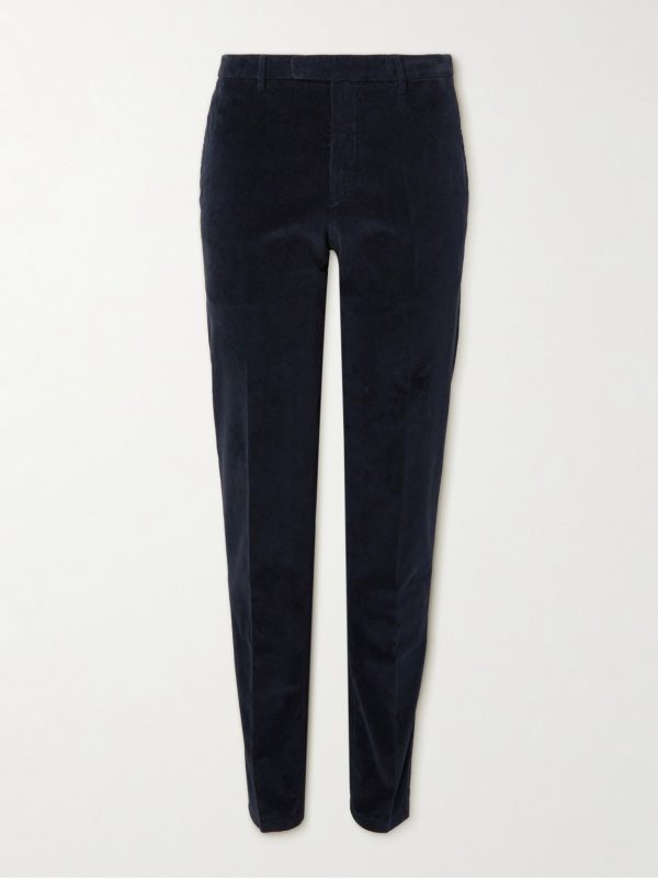 Straight-Leg Cotton-Velvet Suit Trousers Straight-Leg Cotton-Velvet Suit Trousers