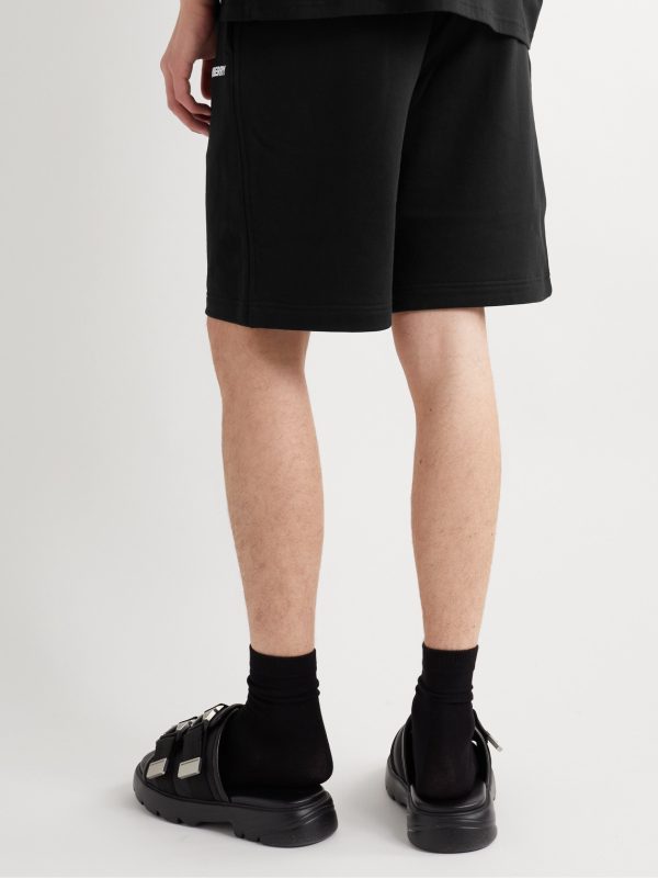 Straight-Leg Logo-Print Cotton-Jersey Shorts - BK Straight-Leg Logo-Print Cotton-Jersey Shorts - BK