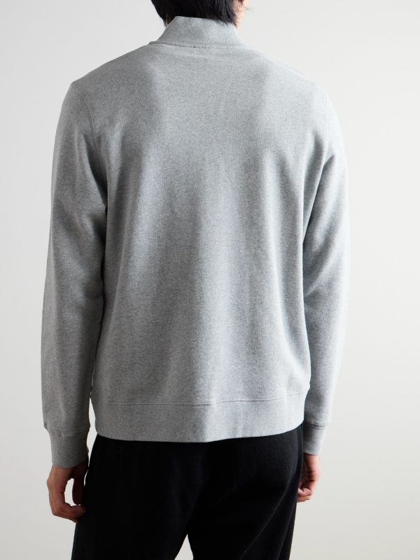 Cotton-Jersey Half-Zip Sweatshirt - BK Cotton-Jersey Half-Zip Sweatshirt - BK
