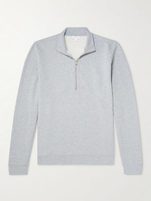 Cotton-Jersey Half-Zip Sweatshirt