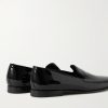 Mario Grosgrain-Trimmed Patent-Leather Loafers - BK Mario Grosgrain-Trimmed Patent-Leather Loafers - BK