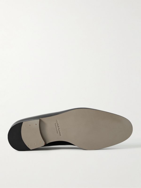 Mario Grosgrain-Trimmed Patent-Leather Loafers - E2 Mario Grosgrain-Trimmed Patent-Leather Loafers - E2