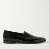 Mario Grosgrain-Trimmed Patent-Leather Loafers Mario Grosgrain-Trimmed Patent-Leather Loafers