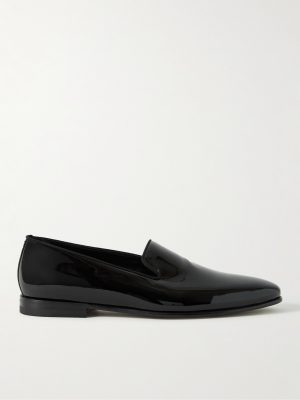 Mario Grosgrain-Trimmed Patent-Leather Loafers