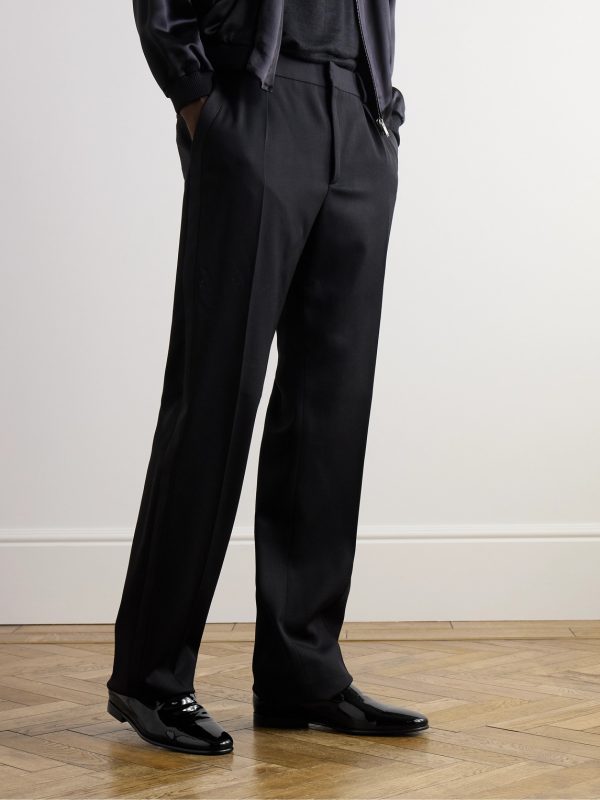 Mario Grosgrain-Trimmed Patent-Leather Loafers - OU Mario Grosgrain-Trimmed Patent-Leather Loafers - OU