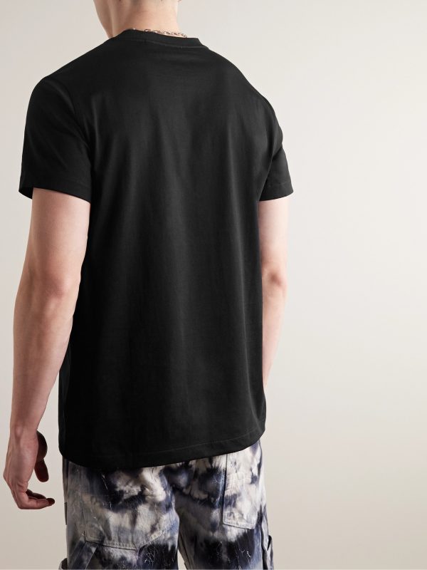 Logo-Embroidered Cotton-Jersey T-Shirt - BK