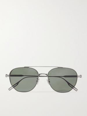 NeoDior RU Aviator-Style Gunmetal Sunglasses
