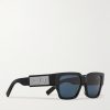 CD SU Geometric Acetate and Silver-Tone Sunglasses - FR CD SU Geometric Acetate and Silver-Tone Sunglasses - FR