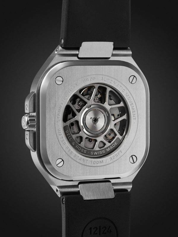 BR 05 Automatic GMT 41mm Stainless Steel and Rubber Watch, Ref. No. BR05G-SI-ST/SRB BU23NOV - BK