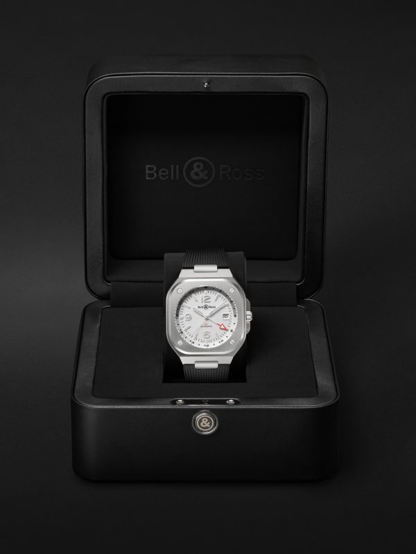 BR 05 Automatic GMT 41mm Stainless Steel and Rubber Watch, Ref. No. BR05G-SI-ST/SRB BU23NOV - E3