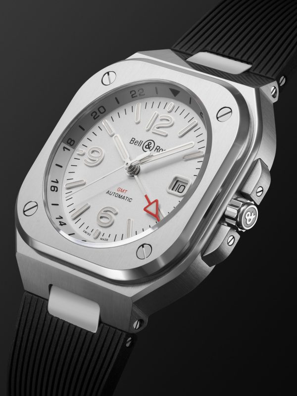 BR 05 Automatic GMT 41mm Stainless Steel and Rubber Watch, Ref. No. BR05G-SI-ST/SRB BU23NOV - FR