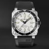 BR 03-92 Diver Automatic 42mm Stainless Steel and Rubber Watch, Ref. No. BR0392-D-WH-ST/SRB BR 03-92 Diver Automatic 42mm Stainless Steel and Rubber Watch, Ref. No. BR0392-D-WH-ST/SRB
